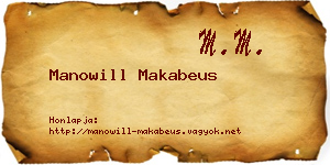 Manowill Makabeus névjegykártya